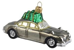 Vánoční ozdoba auto stříbrné