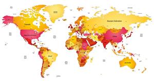 Samolepící tapeta mapa světa v barvách