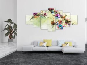 Obraz - Malba pnoucí květiny (210x100 cm)