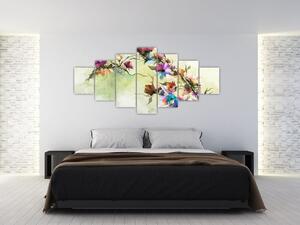 Obraz - Malba pnoucí květiny (210x100 cm)