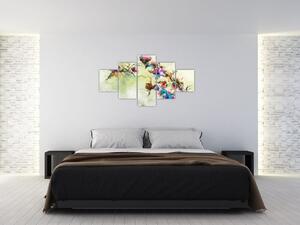 Obraz - Malba pnoucí květiny (125x70 cm)