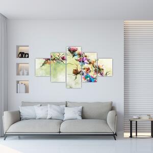 Obraz - Malba pnoucí květiny (125x70 cm)