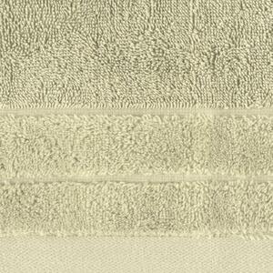Klasický béžový ručník Damla s jemným pásem 30x50 cm Rozměr: 50 x 90 cm