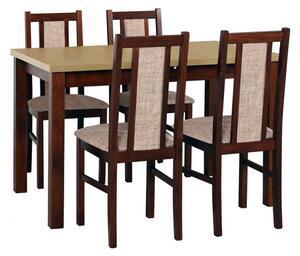 Rozkládací stůl se 4 židlemi - AL11, Barva dřeva: černý, Barva dřeva: dub grandson - L, Barvy nožiček: ořech Mirjan24 5902928915228