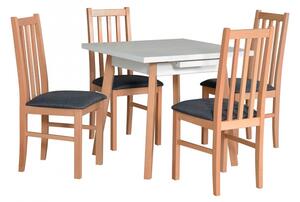 Rozkládací čtvercový stůl se 4 židlemi - AL39, Barva dřeva: bílá-L, Potah: 10 - Inari 91 Mirjan24 5902928933437