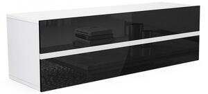Závěsná TV skříňka 100 cm Marcos, Barva: bílý / černý lesk + bilá Mirjan24 5903211006234