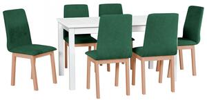 Rozkládací stůl se 6 židlemi - AL37, Barva dřeva: Přírodní buk, Potah: 23x - Kronos 19 Mirjan24 5903211005107