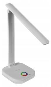 LED RGBW Stmívatelná stolní lampa s bezdrátovým nabíjením LED/7W/5V USB bílá