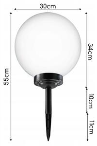 LED Solární lampa LED/1,2V 6500K 200 mAh pr. 30 cm IP44 bílá/černá