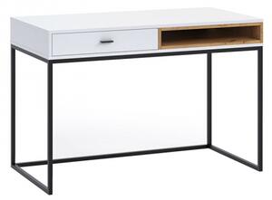Moderní psací stůl Olier OL01, Barva: bílý / bílý + dub artisan Mirjan24 5903211008719