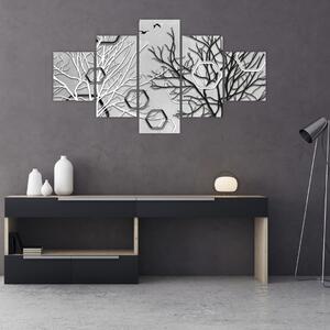 Abstraktní obraz se stromy (125x70 cm)