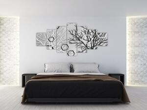 Abstraktní obraz se stromy (210x100 cm)
