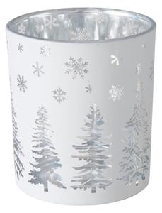 Boltze Home Collections Skleněný svícen Winter se stromky