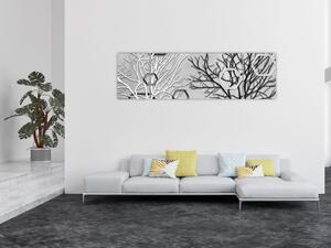 Abstraktní obraz se stromy (170x50 cm)