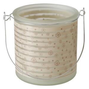 Boltze Home Collections Skleněný svícen Snowflake béžový