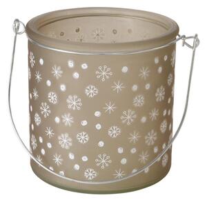 Boltze Home Collections Skleněný svícen Snowflake hnědý