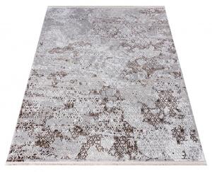 Makro Abra Kusový koberec SAHARA K918D Moderní světle šedý bílý Rozměr: 80x150 cm