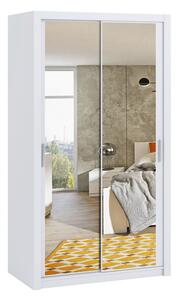 Šatní skříň s posuvnými dveřmi a se zrcadlem Kler SZ120 KE05, Barva: bílá + zrcadlo Mirjan24 5903211011825