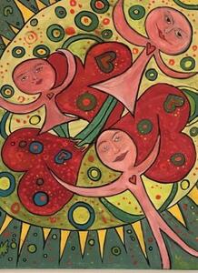 Ručně malovaný obraz od Monika Kačmarčikova - "Šťastné dětství", rozměr: 60 x 80 cm