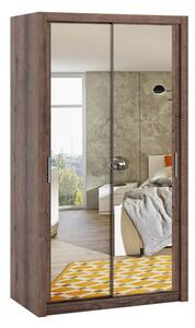 Šatní skříň s posuvnými dveřmi a se zrcadlem Kler SZ120 KE05, Barva: dub monastery / zrcadlo Mirjan24 5903211011801