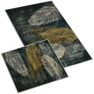 Bellatex Koupelnová sada 3D tisk BEZ VÝKROJE, Pírko - 60x100, 60x50 cm