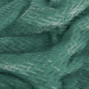 Eurofirany Hebká zelená deka CINDY3 s 3D efektem 70x160 cm