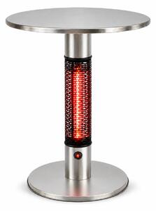 Vyhřívaný terasový stůl s infrazářičem, výška 790 mm, 1500 W, Ø 600 mm, nerezový
