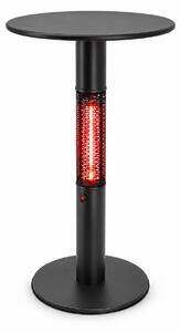 Vyhřívaný barový stůl s infrazářičem, výška 1130 mm, 1500 W, Ø 600 mm, černý