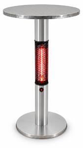 Vyhřívaný barový stůl s infrazářičem, výška 1130 mm, 1500 W, Ø 600 mm, nerezový