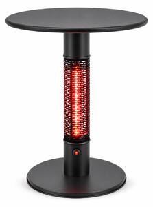 Vyhřívaný terasový stůl s infrazářičem, výška 790 mm, 1500 W, Ø 600 mm, černý