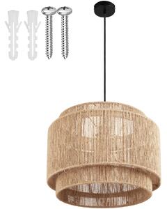 Tectake Závěsné svítidlo Lignea Lux z juty v boho stylu, 40W - přírodní