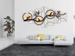 Umělecký obraz - Ptáčci na větvi (210x100 cm)