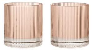 Ferm Living Sklenice na vodu Ripple Tumbler set 2 ks, blush