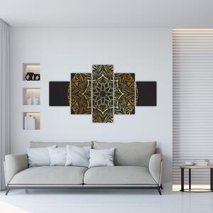 Obraz zlaté abstrakce (125x70 cm)