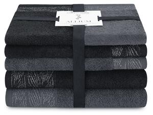 Bavlněná sada ručníků se stříbrnou nití Grafitová černá ELVERUM