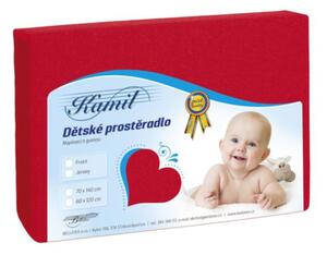Bellatex Dětské jersey prostěradlo, červené - 70x140 cm