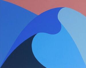 Ručně malovaný obraz od Jakub Herman - "Modré kopce", rozměr: 50 x 40 cm