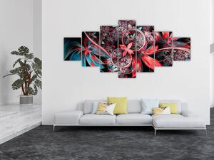 Abstraktní obraz exotických květů (210x100 cm)
