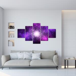 Obraz fialové abstrakce (125x70 cm)