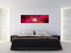 Obraz červené abstrakce (170x50 cm)