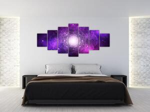Obraz fialové abstrakce (210x100 cm)