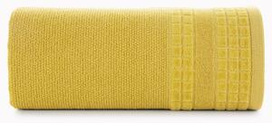 Hořčičný ručník CUBA se zvýrazněným károvaným okrajem 50x90 cm Rozměr: 30 x 50 cm