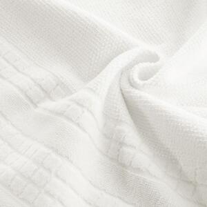 Bílý ručník CUBA se zvýrazněným károvaným okrajem 50x90 cm Rozměr: 70 x 140 cm