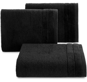 Klasický černý ručník DAMLA s jemným pásem 70x140 cm Rozměr: 50 x 90 cm