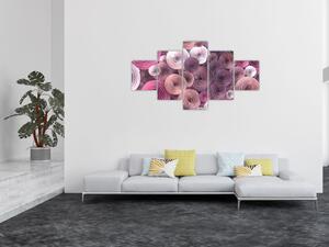 Abstraktní obraz květů růží (125x70 cm)