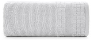 Stříbrný ručník CUBA se zvýrazněným károvaným okrajem 50x90 cm Rozměr: 70 x 140 cm