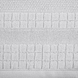 Stříbrný ručník CUBA se zvýrazněným károvaným okrajem 50x90 cm Rozměr: 50 x 90 cm