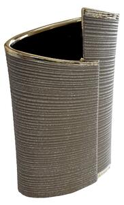 Váza keramická šedá/zlatá 22 cm