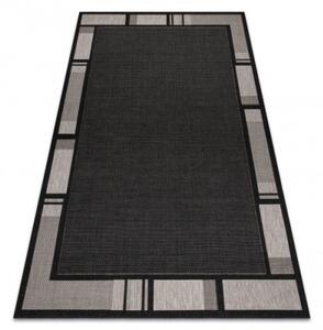 Koberec Floorlux sizal 20195 Černo/Stříbrný