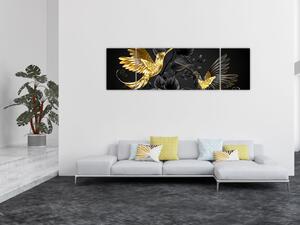 Obraz - Kolibříci očima umělce (170x50 cm)